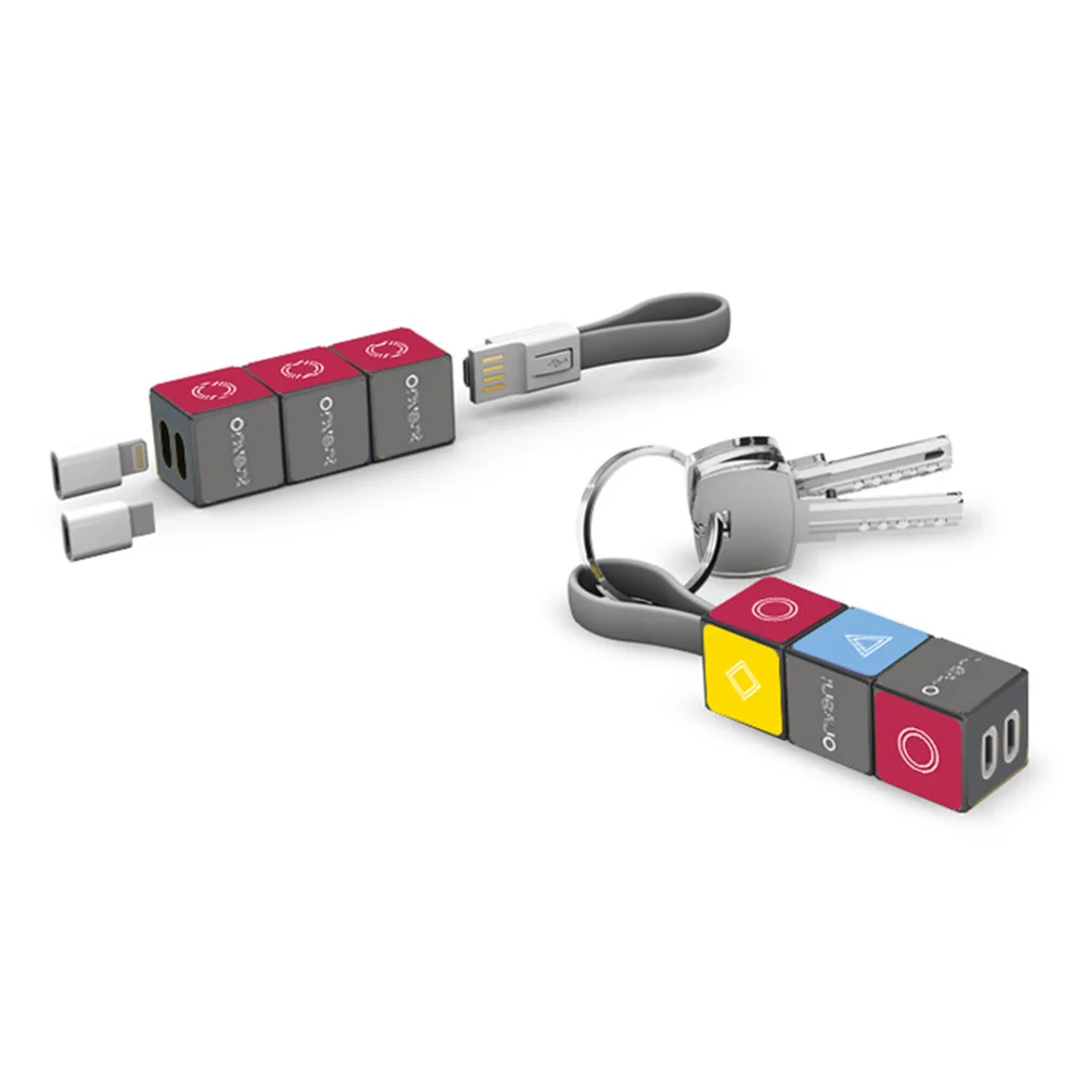 Новый Micro USB для C type зарядное устройство адаптер Android c iPhone Cube брелок с кабелем