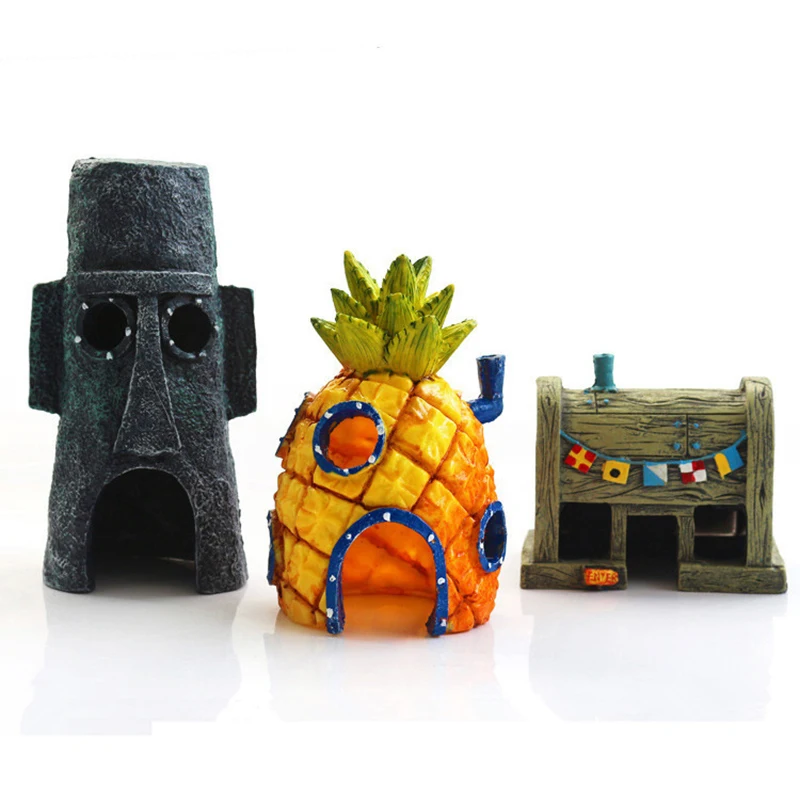 

Aquarium Landscape Pineapple House Escape Hole Fish Tank Landscape Cartoon Ornaments Fish And Shrimp Escape House