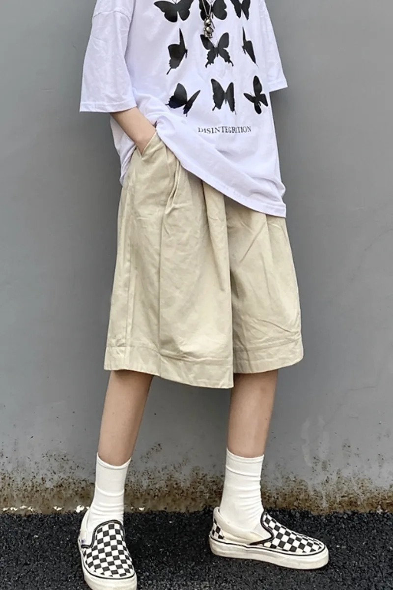 

Wide leg pants women's spring Korean version ins casual pants high waist loose straight pants overalls shorts fashion