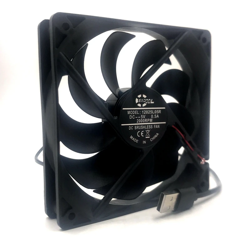 Fan 2000RPM Маршрутизатор Вентилятор охлаждения DIY ПК кулер ТВ коробка беспроводной тихий DC 5 В USB мощность 120 мм вентилятор 120x25 мм 12 см W/Винты защитная сетка - Цвет лезвия: Fan 2000RPM