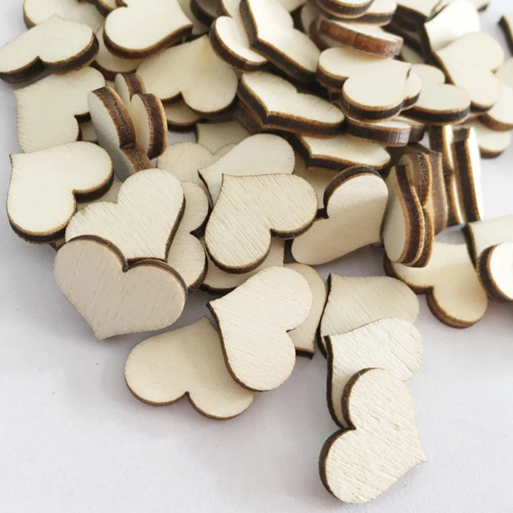 100 шт. В форме сердца деревянные пуговицы деревенский швейный Свадебный декор для