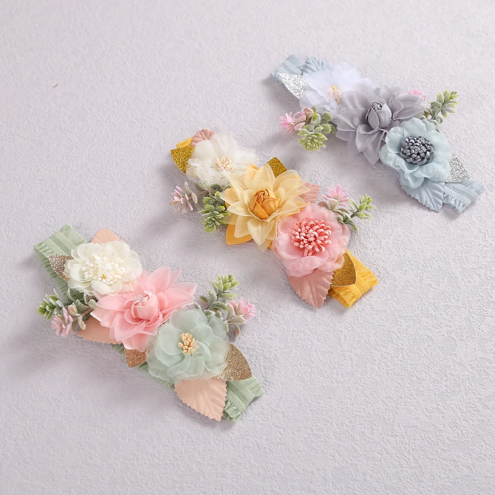 

Baby Girl Headband For Children Hair Bands For Kids Flower Chiffon Lace Elastic Hairband Splice Craft Headbands Hair Accessories