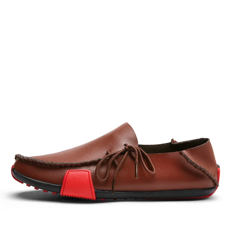 Мужские легкие кожаные туфли ручной работы Повседневные Дышащие лоферы