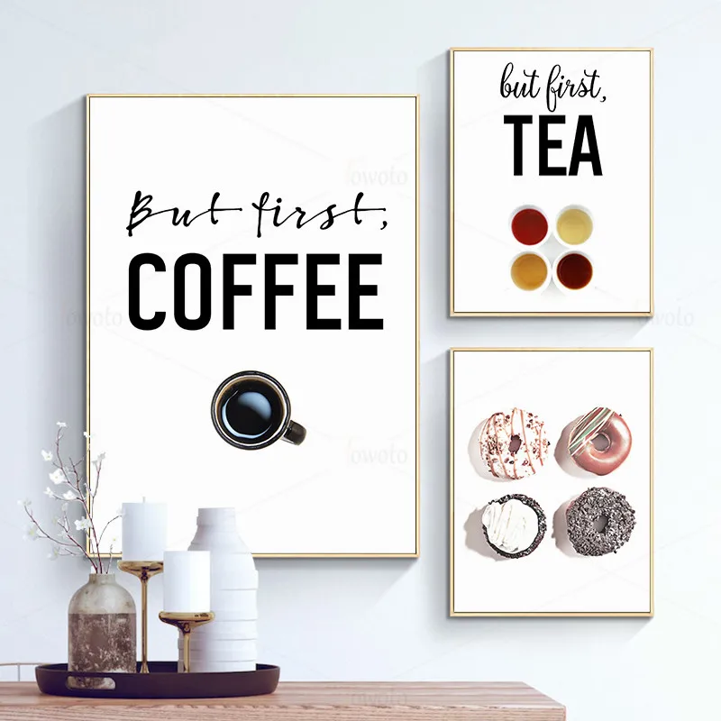 Пончики десерт Кофе Чай Художественная печать скандинавский постер украшение