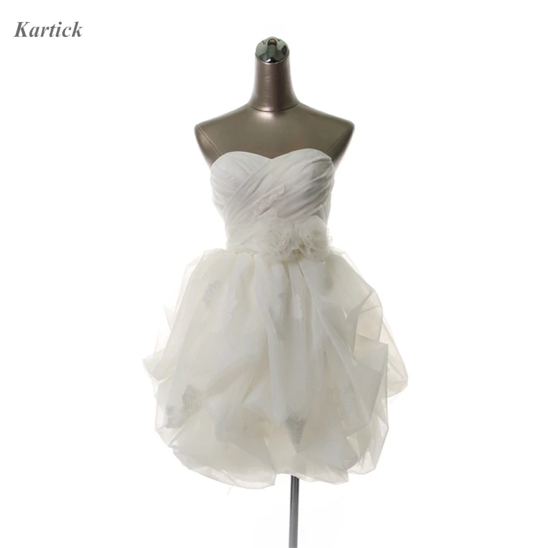 

Fashion Evening Dresses with Flowers Sweet Princess Short Ball Prom Party Pageant Graduation Formal Gown New Women Girls Dress