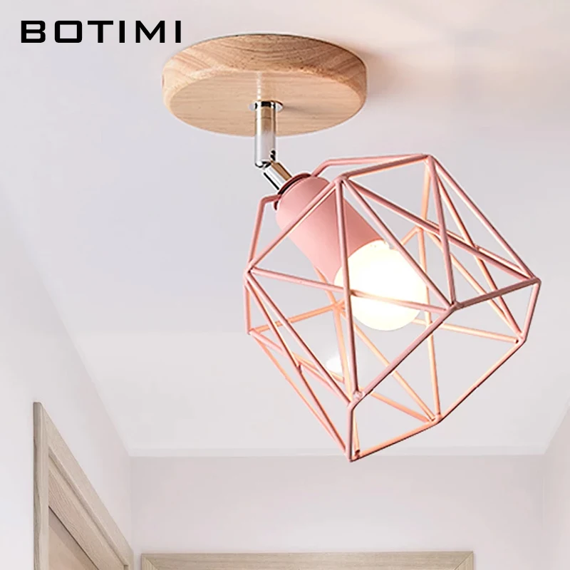 BOTIMI современные светодиодные потолочные лампы с металлическим абажуром для