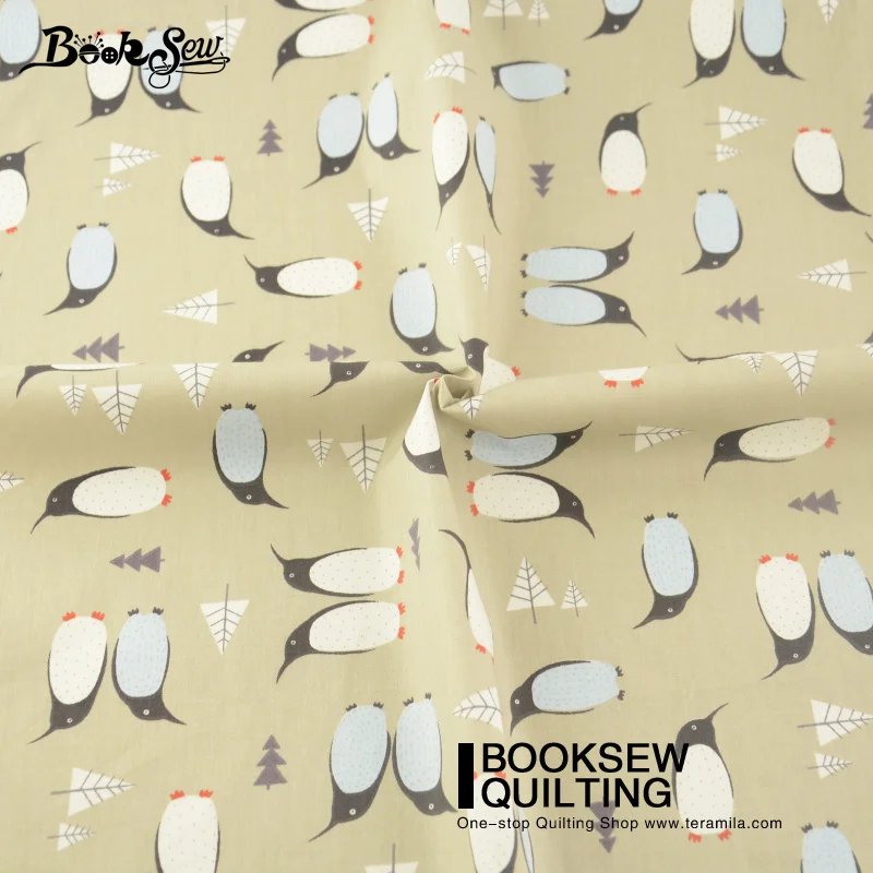 Booksew двойной пенуины дизайн 100% твиловая хлопковая ткань метр лоскутное шитье