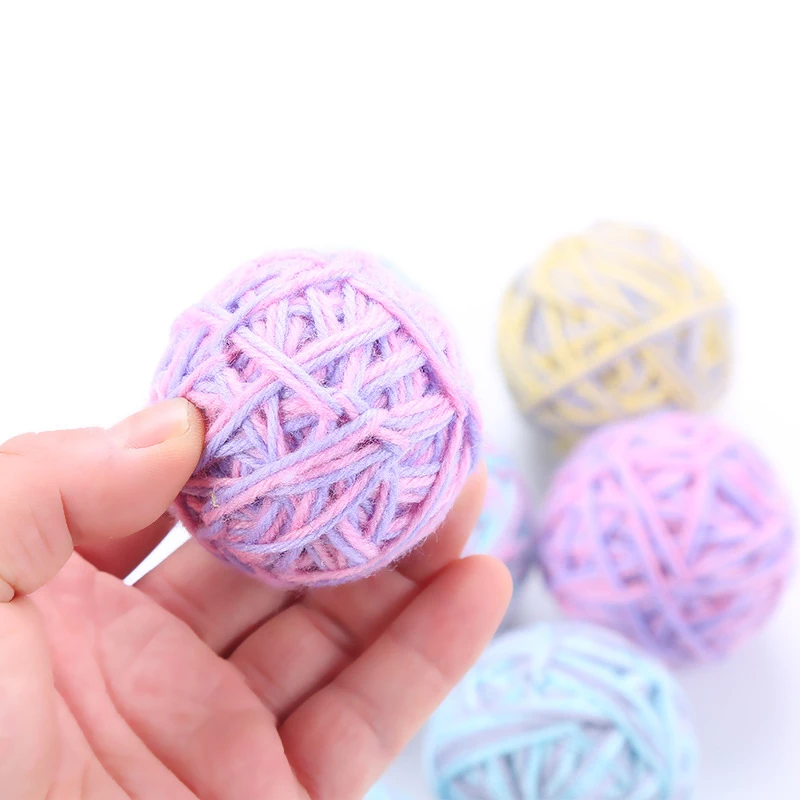 8 шт./компл. игрушки для кошек Интерактивные мягкие шерстяные мячи обучающие