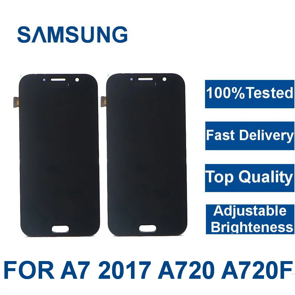 100% протестирован для Samsung Galaxy A7 2017 A720 A720F SM ЖК дисплей сенсорный экран дигитайзер в