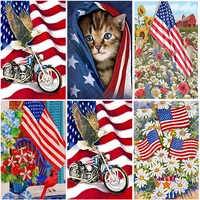 5d diamond painting cat full round square drill american flag diamond art embroidery mosaic handmade gift broderie diamant