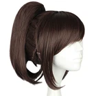 Женская блузка из аниме атака на Титанов, прямые короткие искусственные волосы для косплея, хвост с зажимом, шапочка для волос, 35 см 14 дюймов