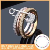 creative detachable pin shape rings for women retro rose new copper zircon ring set party fashion jewelry gift anillos mujer