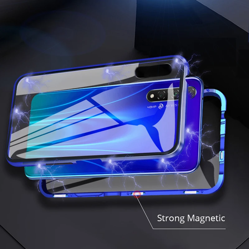 

magnetic flip case for huawei p40 lite 360 full protective bumper double side glass cover for huawei P40 Pro P40 case cover