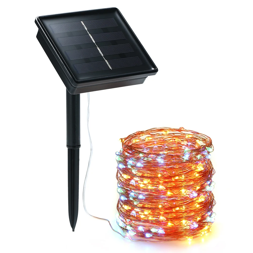 Водонепроницаемая светодиодная гирлянсветильник на солнечной батарее 10 м 100