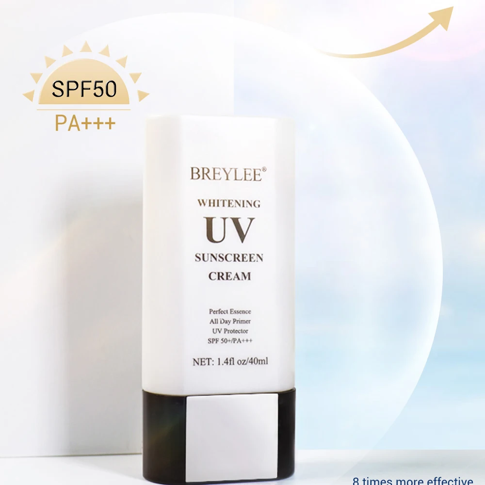 

BREYLEE Whitening UV Sunscreen Cream SPF50 Sunblock PA+++ Moisturizing Anti Aging Dust Oil Control Reduce Melanin Skin Care 40ml