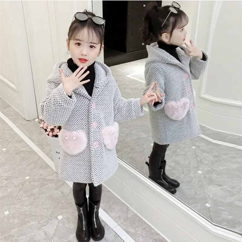2019 Новые теплые зимние Тренч с капюшоном пальто для маленьких девочек детская