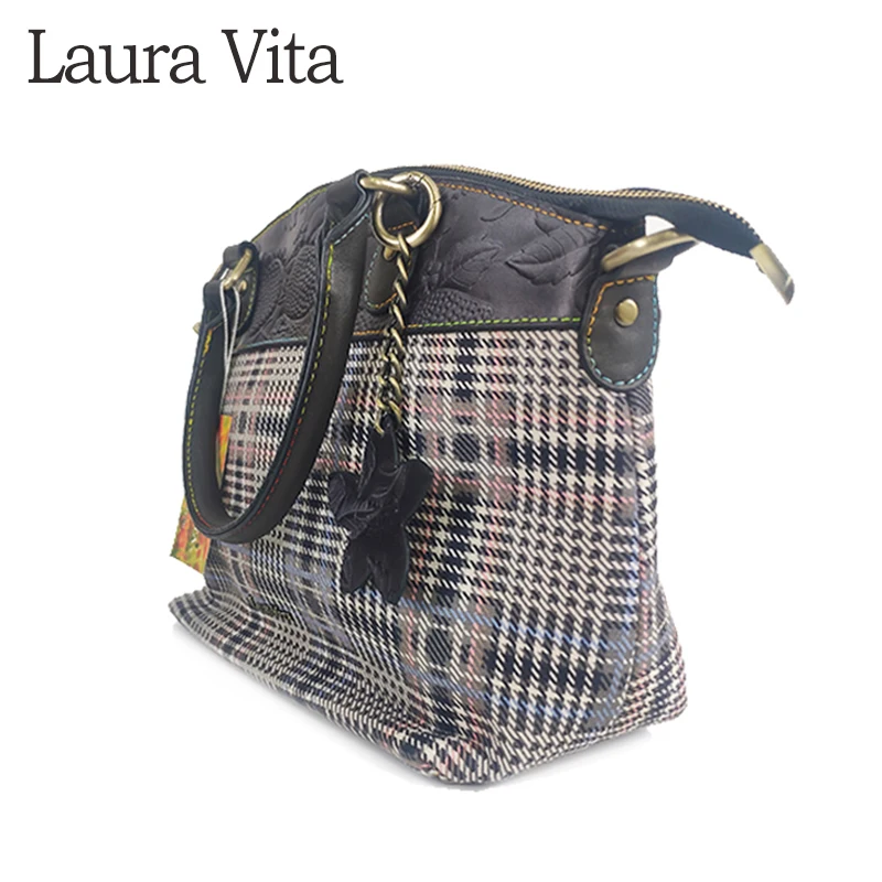 

Laura Vita 2020 Women Bags Design PU+Leather Shoulder Bag Luxury Crossbody Bag YH181106-C