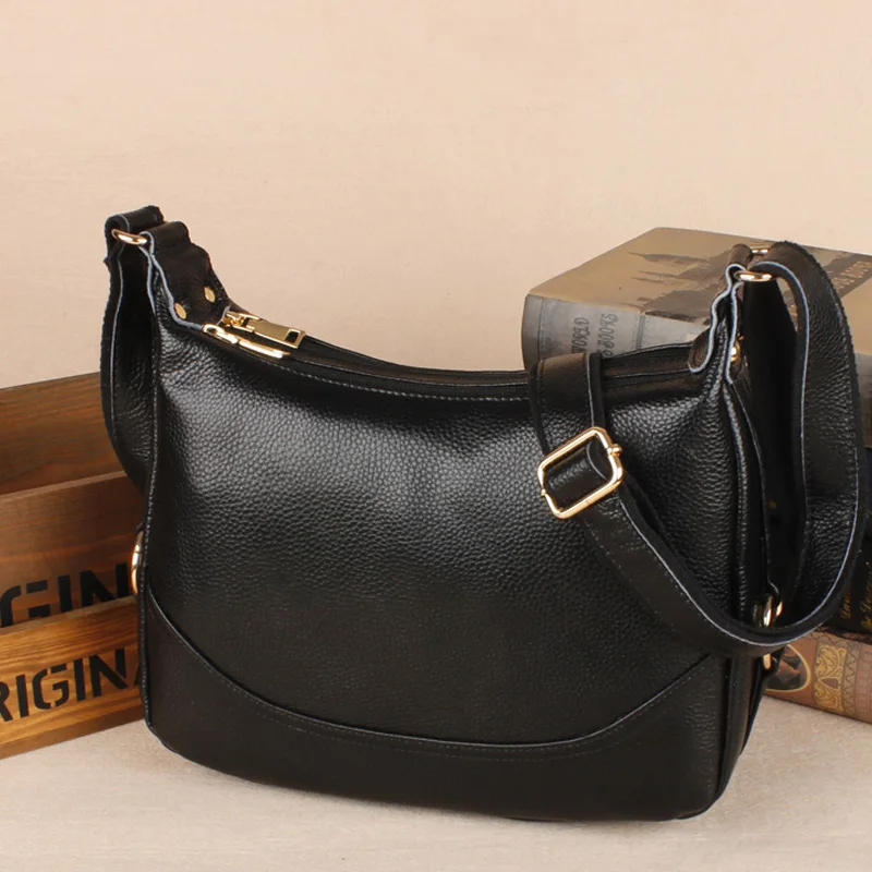 Кожаная сумка новая модная мессенджер через плечо женская большая натуральная