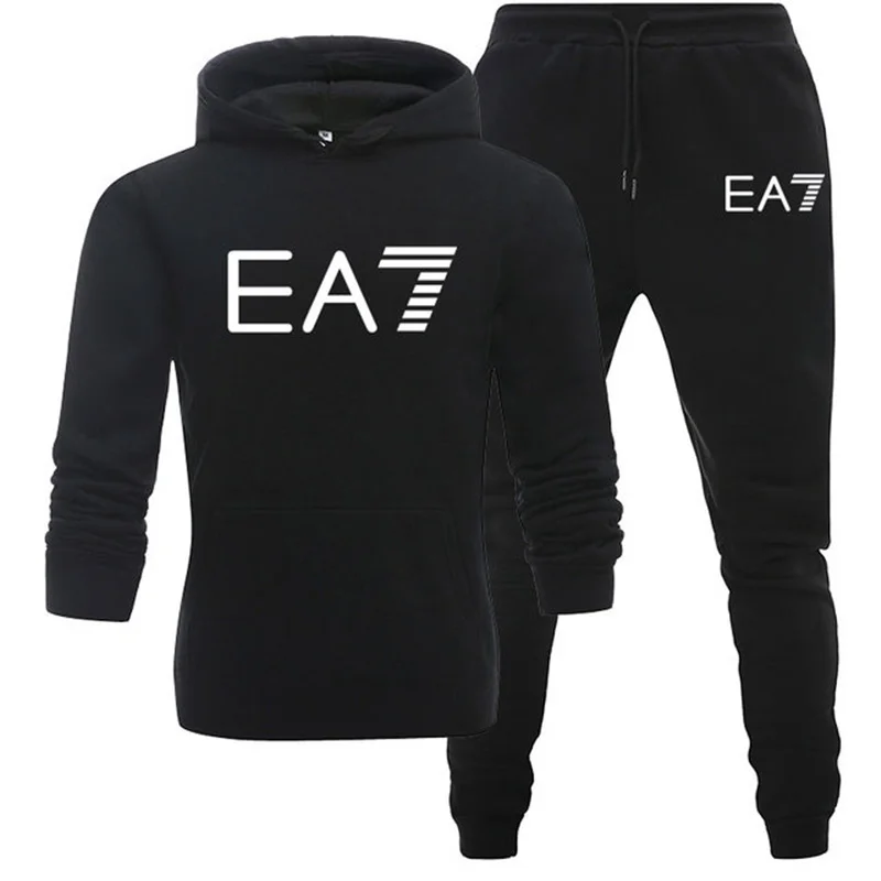 

2021 spring and autumn fashion brand printed sweatshirt sweatshirt sweatpants two-piece men's casual jogging hoodie suit