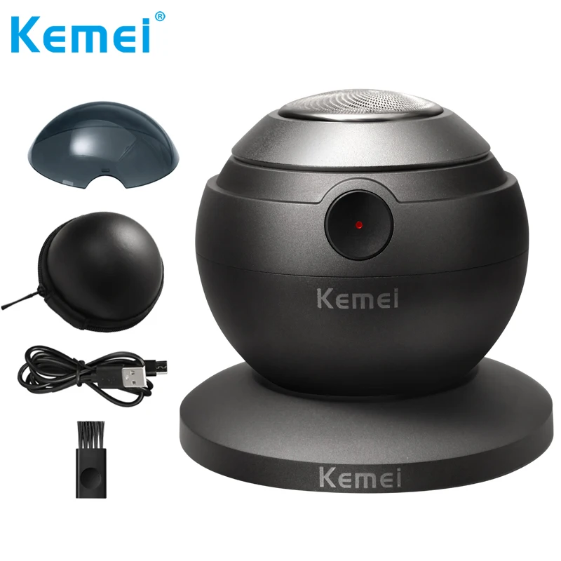 

Kemei Spherical Razor Men's Electric Shaver IPX7 Waterproof Smart Rechargeable Beard Trimmer