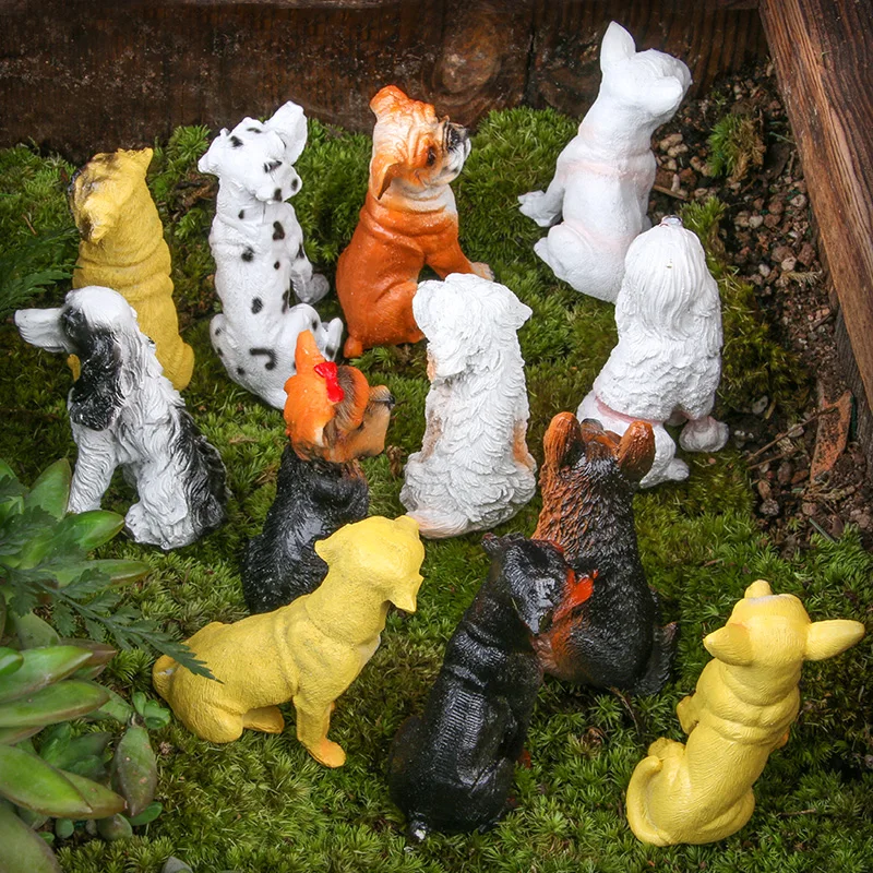12 шт. миниатюрное сказочное украшение садового орнамента фигурки собаки с