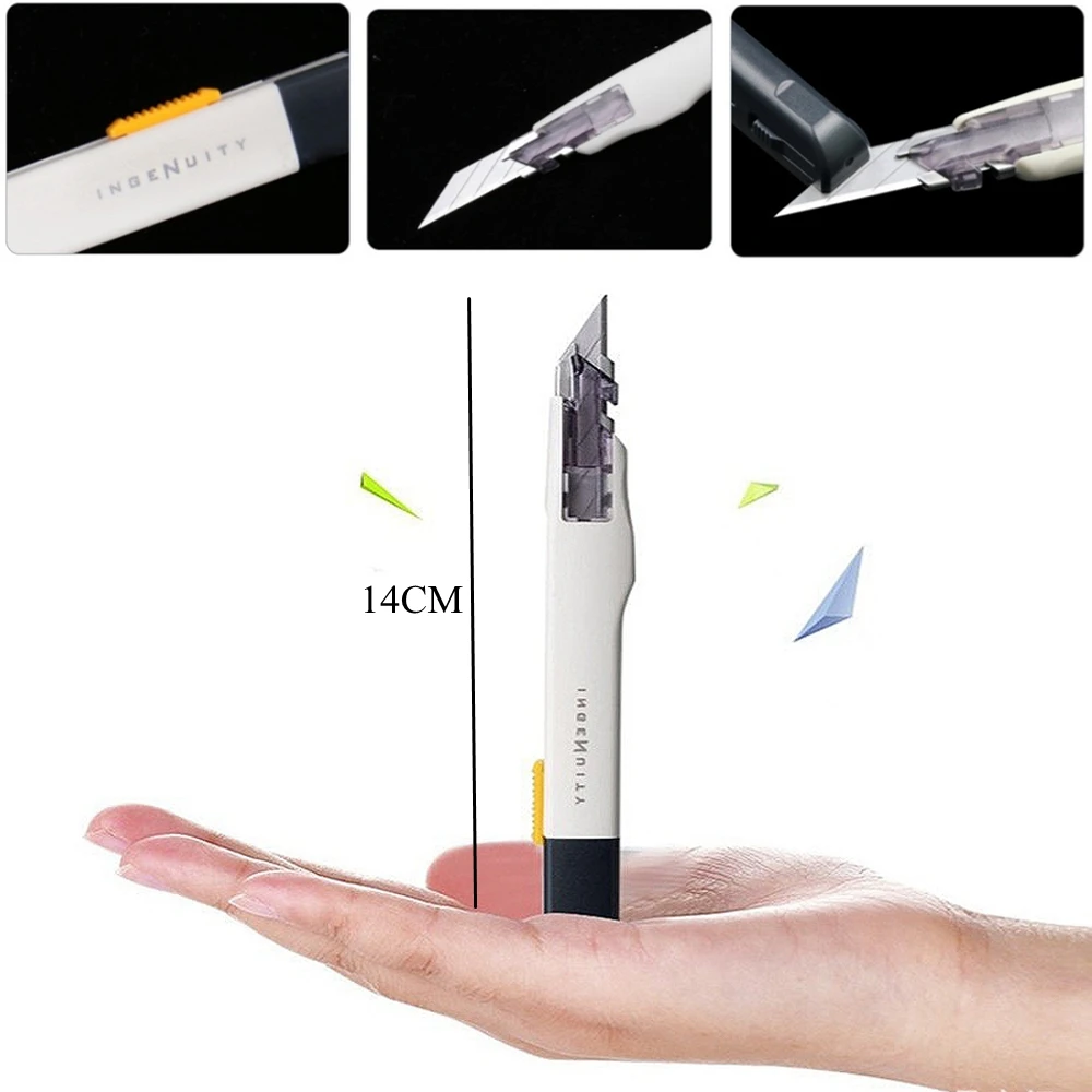 

Retractable Utility Knife Box Cutter Letter Opener Wide Safety Locking Blade Pocket Craft Knife For Office School Supplies