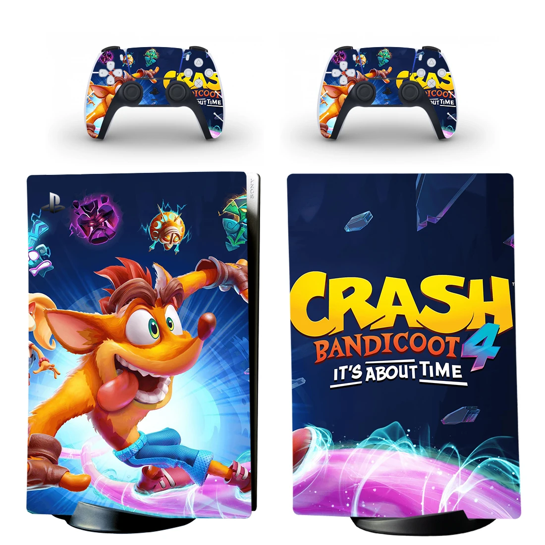 

Crash Bandicoot PS5 Digital Edition Skin Sticker Decal Cover for PlayStation 5 Console and Controllers PS5 Skin Sticker Vinyl