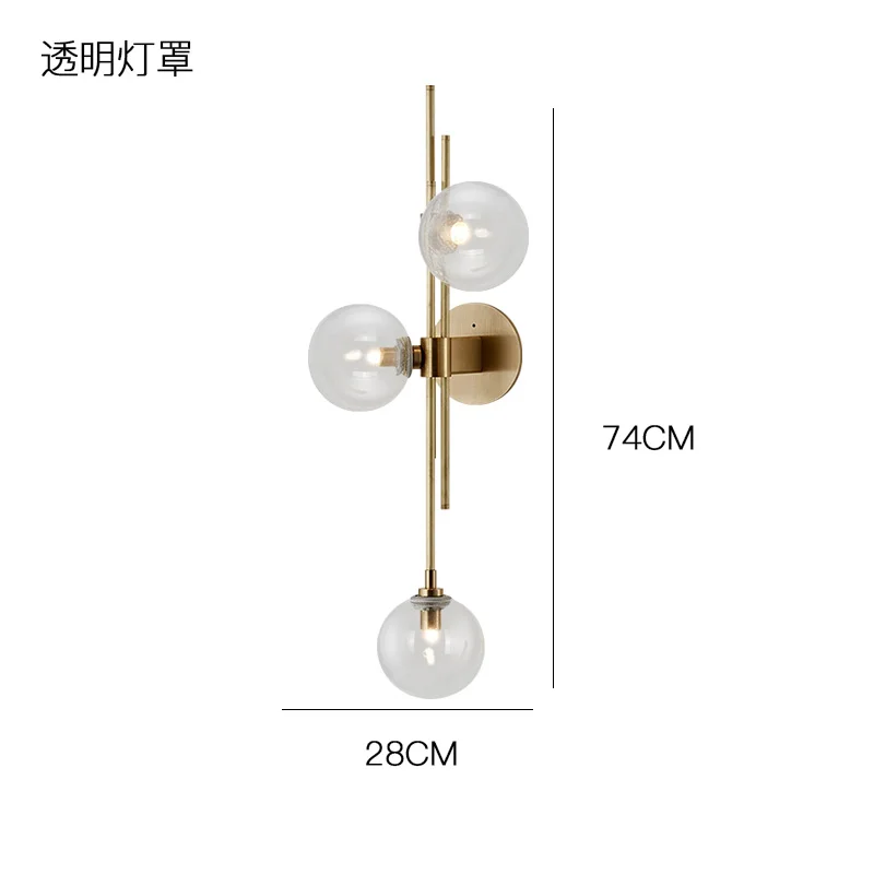 clear lampshade Artpad пост-современный металлический настенный светодиодный светильник для гостиной ТВ фон 3 светильник Настенный светильник с зеленым/прозрачным абажуром G4 лампа Inlcuded - Цвет абажура: clear lampshade