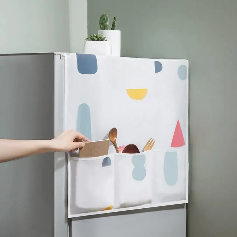 

Геометрический холодильник ткань одна дверь пылезащитный чехол для холодильника пасторальный двойной открытый полотенце стиральная маши...