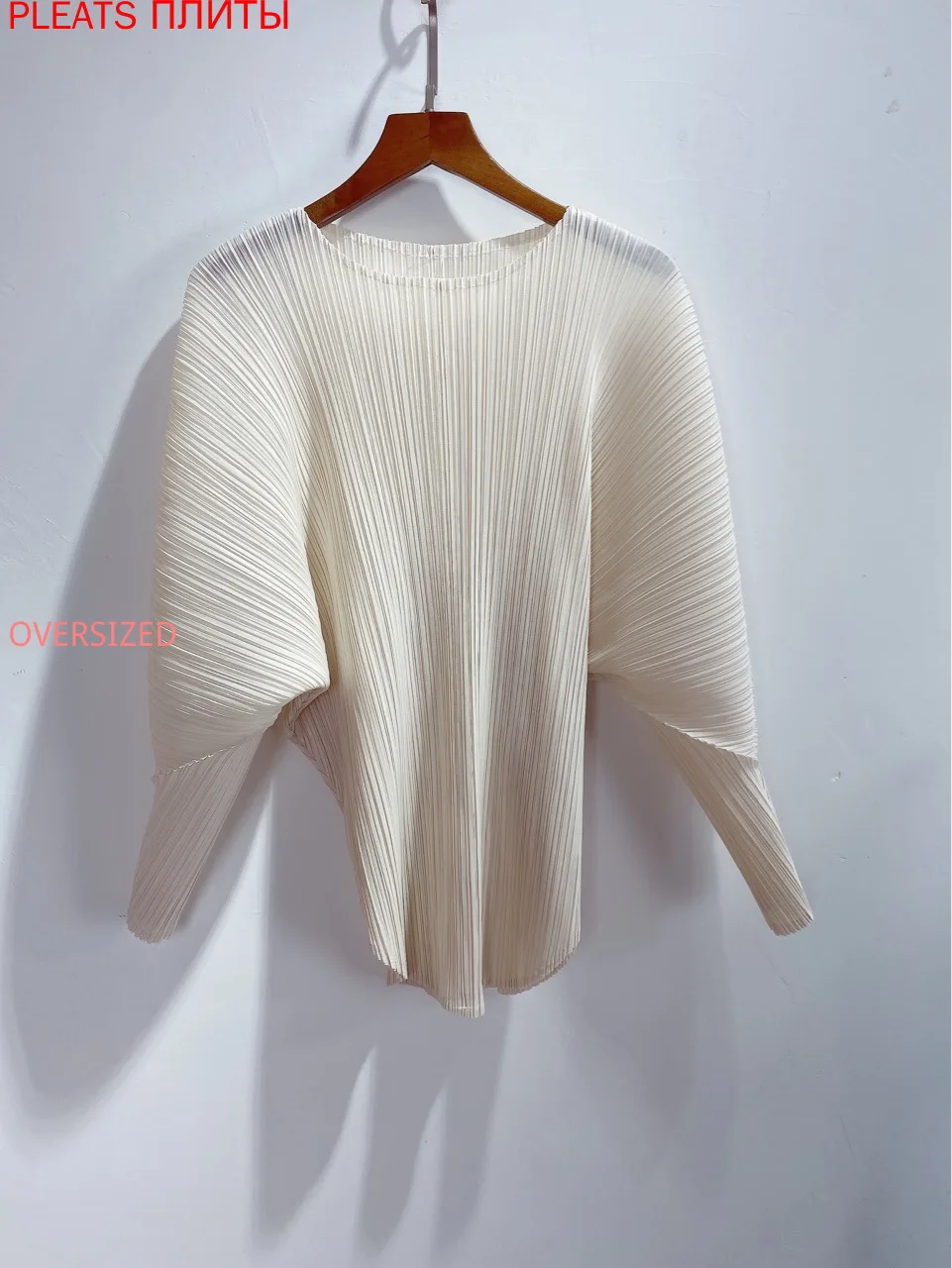 

Miyake Pleated Loose Top Pleats Oversized T Shirt One Piece Shirt