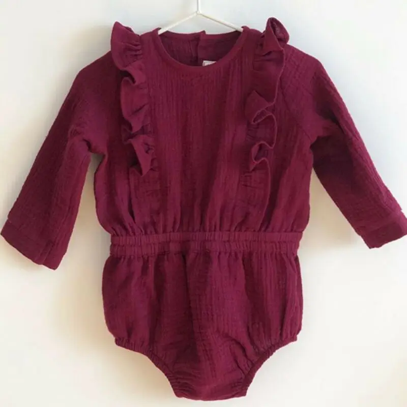 New Autumn Baby Rompers Newborn Girl Clothes Long Sleeve Ruffle Romper Jumpsuit Outfit|Ромперы| |