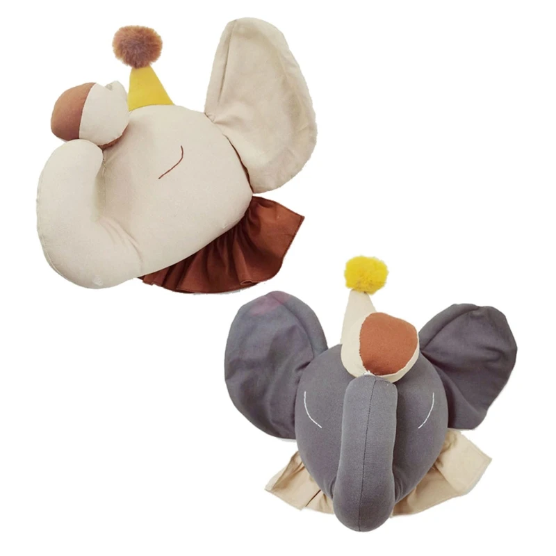 

Kids Room Decoration 3D Animal Heads Elephant Wall Hanging Decor Soft Install Q1FE