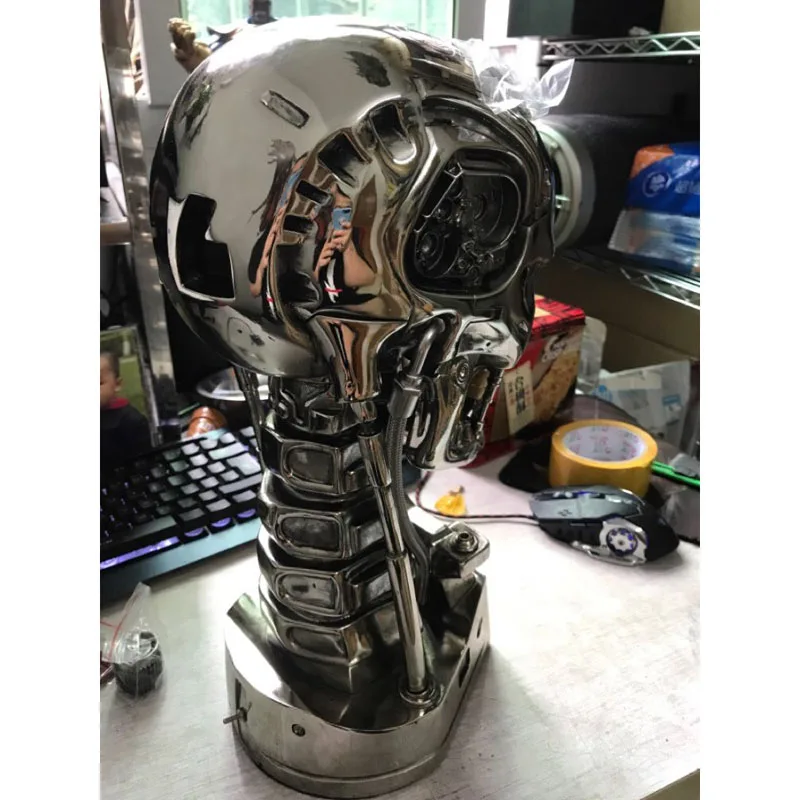 Круто! 1:1 весы Termi 39 см T-800 череп с чипом Стандартный гальваническим покрытием
