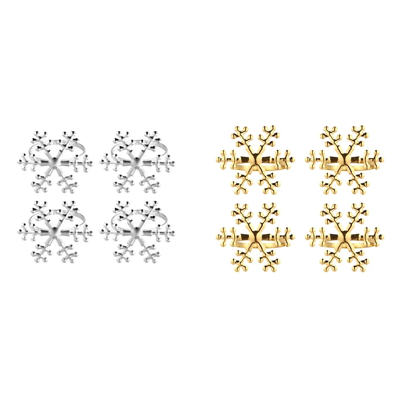 

Рождественские кольца для салфеток в форме снежинки, держатели для салфеток, домашнее кольцо для салфеток, рождественские украшения