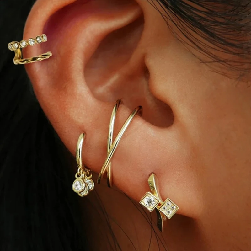 

BOAKO 925 Sterling Silver Fine Jewelry Stud Earrings for Women Anniversary Birthday Personalized Cartilage Earrings 1 Piece