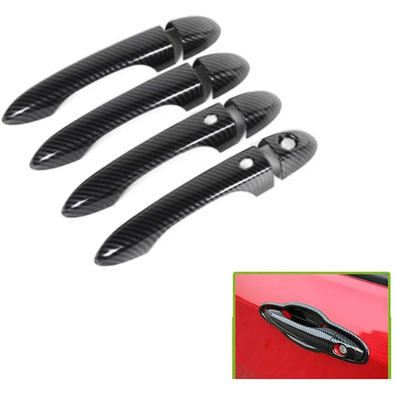 Крышка дверной ручки из углеродного волокна для Jeep Comp 2017-2019 декоративная рамка с