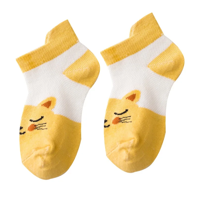 

5 Pair Baby Socks Cute Lamb Baby Socks Striped Polka Dot Children Socks Animal Mesh Boat Socks
