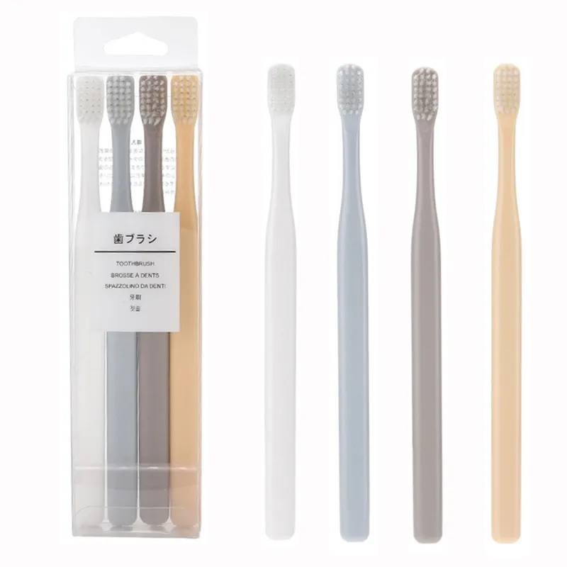 

TONGWODE Toothbrush Adult Plain Color Small Brush Head Simple And Fashionable Crystal Box 12PCS Soft Ultra-Fine Bristles