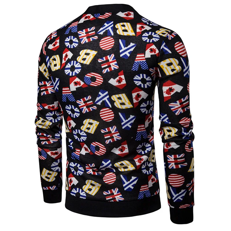 Повседневные свитера кардиган Мужская модная Осенняя облегающая ветрозащитная