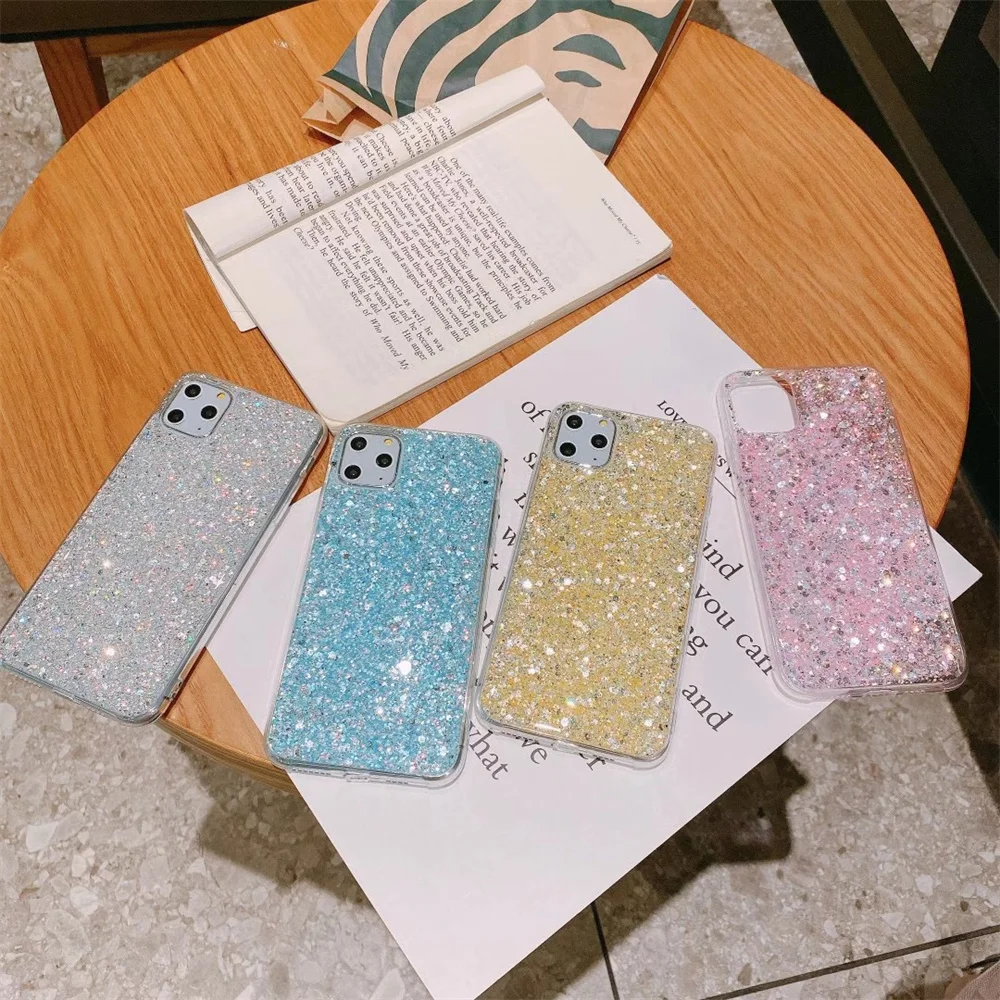 luxury glitter sequins phone case for huawei honor 8a 8x 9x 10i 20i 30i li te 50 se play 4 pro v30 epoxy shockproof cover coque free global sh