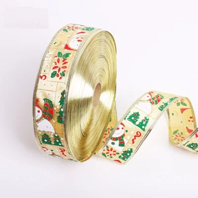 2019 Новое поступление Санта Рождественская лента напечатанная Grosgrain декорации с
