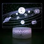 Новая солнечная система 3D Оптическая иллюзия лампа Вселенная космическая галактика ночник для детей мальчиков и девочек, подарок на день рождения
