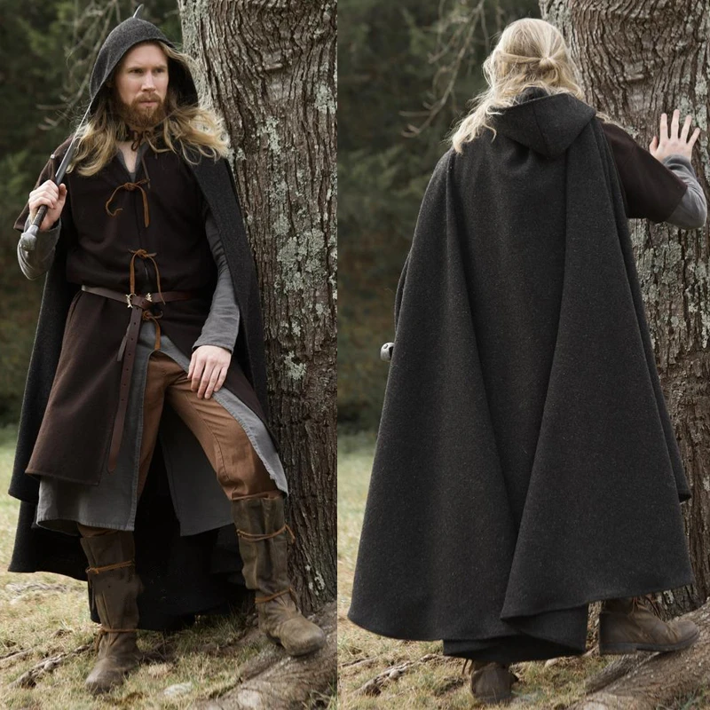 Одежда для косплея на Хэллоуин Длинная накидка в стиле ретро среднего возраста с