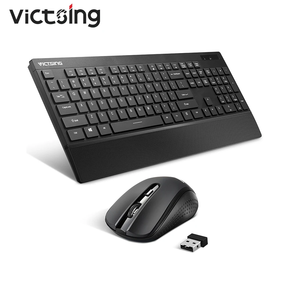 VicTsing PC132 беспроводная клавиатура и мышь Combo 104 клавиши с Chiclet рук для ПК компьютера