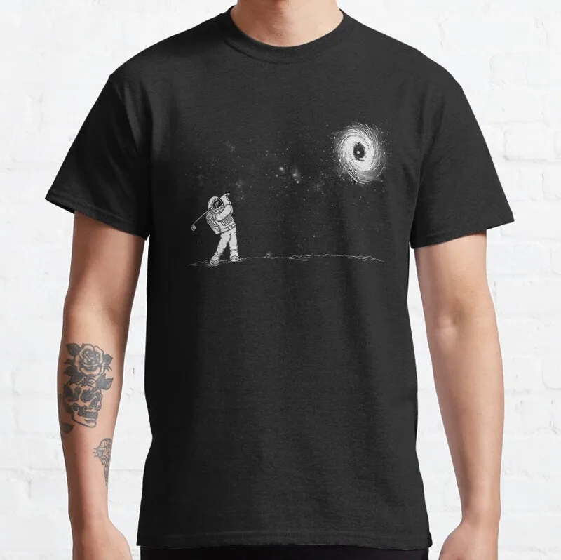 

New Black Hole In One Classic T-Shirt Cotton Men Tee Shirt