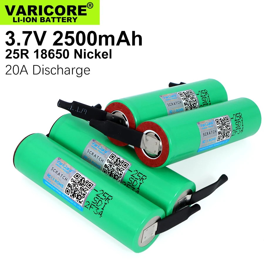 При заказе 1-10 штук оригинальный VariCore 18650 2500 мА/ч Батарея INR1865025R 3 6 В разряда 20A