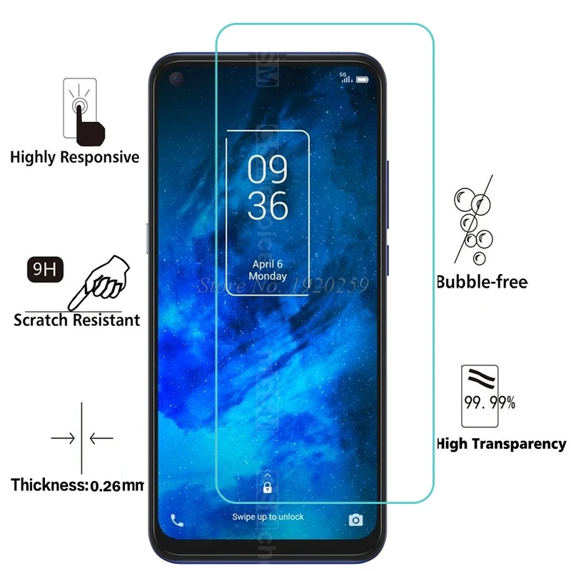 2PCS Tempered Glass for TCL Plex Protective Film Explosion-proof Quality Screen Protector TCL 10 Plus Pro 10L SE 5G Glass Cover
