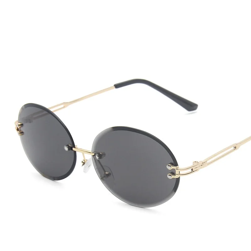 

2021 Fashion Luxury Oval Metal Frame Gradient Sunglasses Women Retro Trendy Brand Designer Sunglasses UV400 Wholesale