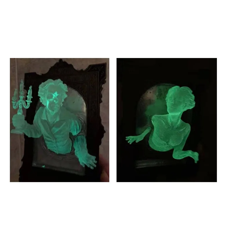 

Spooky Wall Sculptures Ghosts Emerging From a Mirror Decoration Resin Luminous Home Decoration Accessories