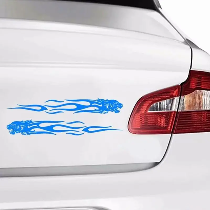 2 шт. Тигр Пламя Тотем Авто наклейки Стикеры s Светоотражающие 24 см стикер